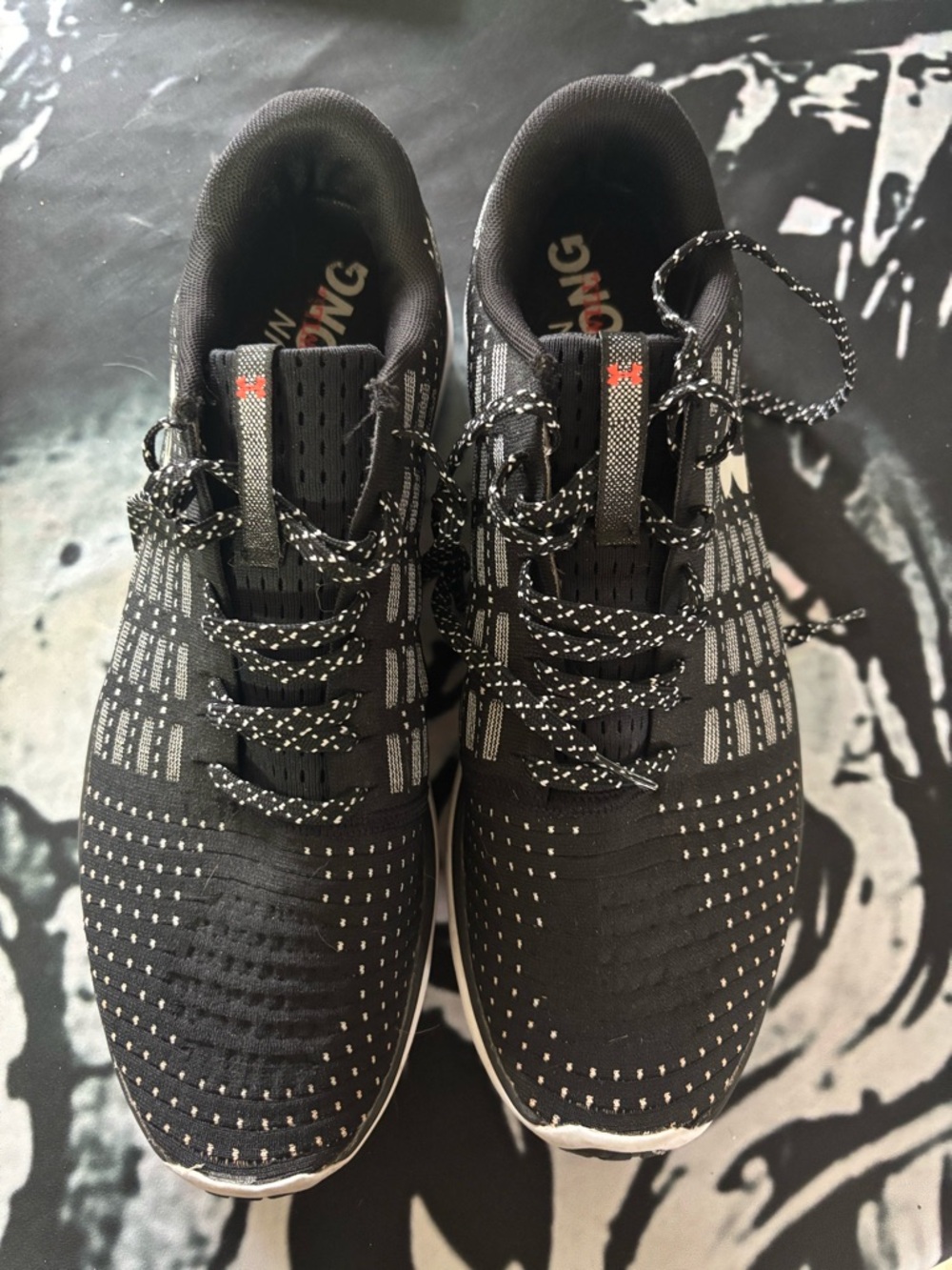 Under Armour Black & White Knit Training Sneakers